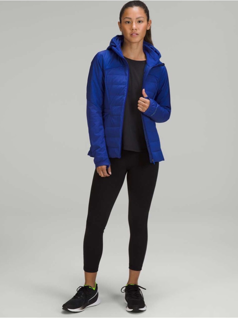 lululemon athletica insulated hooded puffer jacket - psychic blue 6 - Picture 4 of 15